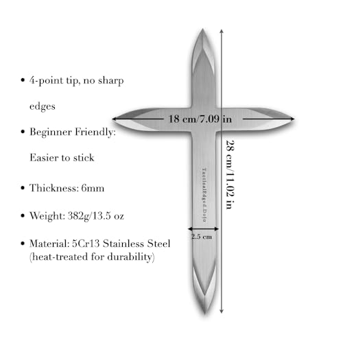 TEDOJO Stainless Steel Throwing Axe for Outdoor Recreational Games – X-Shaped Symmetrical Balanced Design, Beginner Friendly, Heat Treated Steel with EVA Foam Box Safe Pack