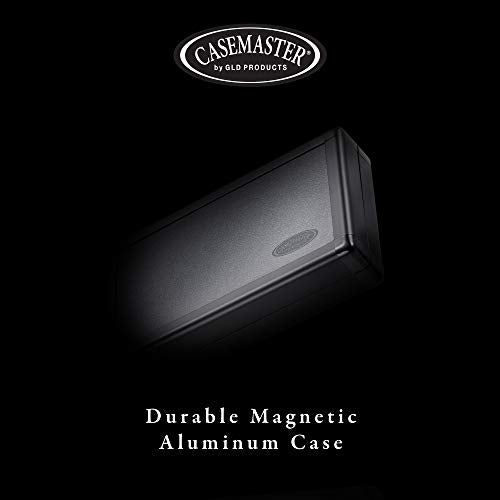 Casemaster Sinister Magnetic Aluminum Dart Case with Precision Cut Space to Hold 3 Steel Tip or Soft Tip Darts and Extra Flights, Shafts and Tips, Magnetic Latch Keeps Case Closed Tight,Grey