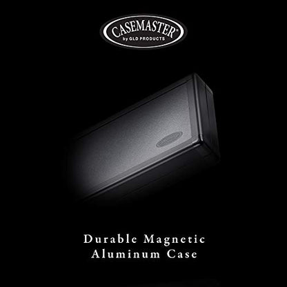 Casemaster Sinister Magnetic Aluminum Dart Case with Precision Cut Space to Hold 3 Steel Tip or Soft Tip Darts and Extra Flights, Shafts and Tips, Magnetic Latch Keeps Case Closed Tight,Grey