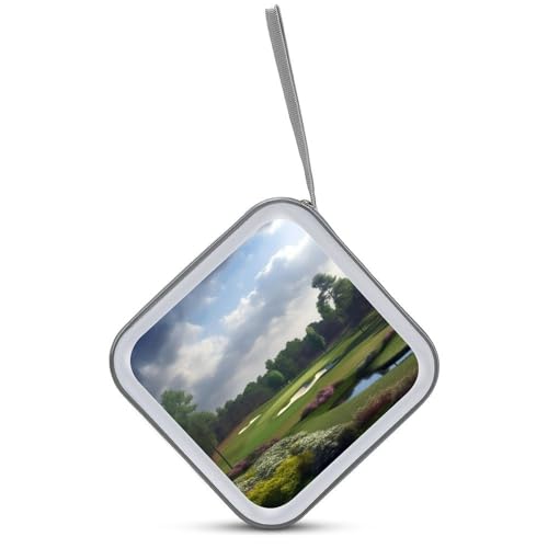 Golf Course Portable CD Case Holder,DVD Wallet Holder 40 Capacity CD Cases Storage DVD Book Binder for Car Home Travel - color: Golf Course