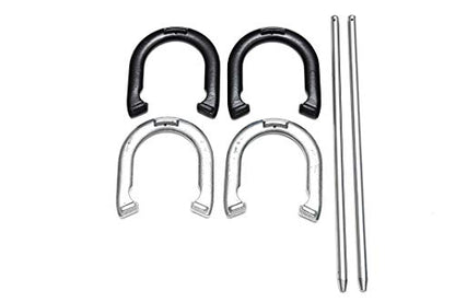 HAN'S DELTA Horseshoes Set - Includes 4 Horseshoes and 2 Stakes and Carrying Case - Outdoor Horseshoe Game