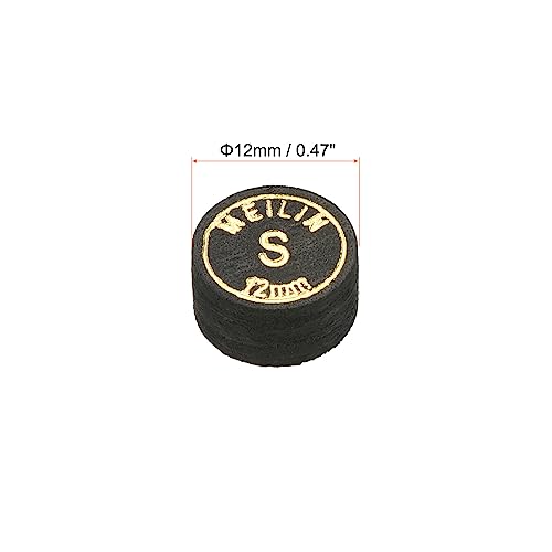 PATIKIL Pool Cue Tips Multiple Layer Pool Billiard Cue Tips Laminated Glue-on Snooker Stick Tip Billiard Accessories - size: 12mm, style: Soft