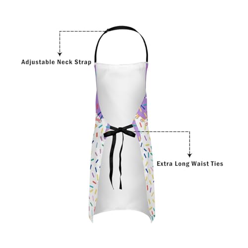 Manfei Baseball Ice Cream Kids Kitchen Apron - color: Purple