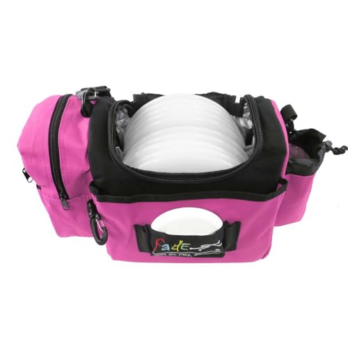 Mint Discs Fade Gear Crunch Box Disc Golf Bag | Black | Beginner Disc Golf Bag | 14+ Disc Capacity | Shoulder Strap & Harness Option - color: Pink, size: Shoulder Strap