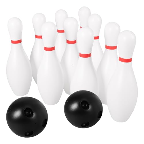SEWACC Kids Bowling Set 5.90 Inch Mini Plastic Bowling Pins and Balls for Indoor Bowling Games Children Sports Toy for Hand-Eye Coordination and Motor Skill Development 10 Pins 2 Balls