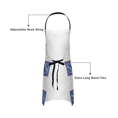Castle Fairy Cartoon Baseball Kitchen Apron,Bow Knots Waterproof Apron - color: Blue Grey