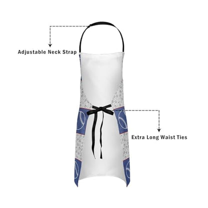 Castle Fairy Cartoon Baseball Kitchen Apron,Bow Knots Waterproof Apron - color: Blue Grey