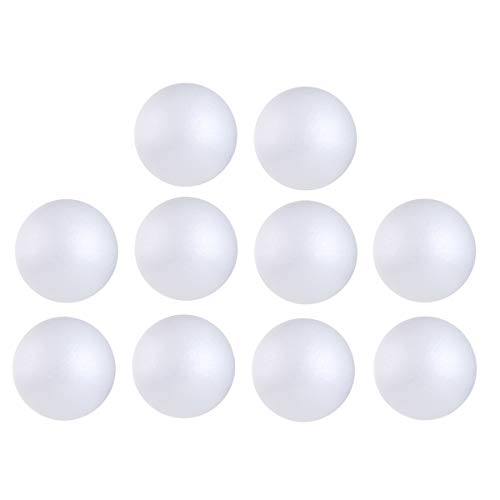 10PCS 3 Inch White Foam Balls Polystyrene Craft Balls Foam Balls for Art, Craft, Household, School Projects and Christmas Easter Party Decorations - color: 3 inch