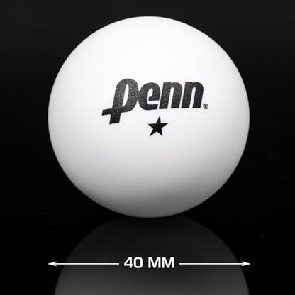 Penn 40mm 1-Star White Ping Pong Balls, Box of 36 Official Tournament Size Table Tennis Balls - size: 40mm (Pack of 2)