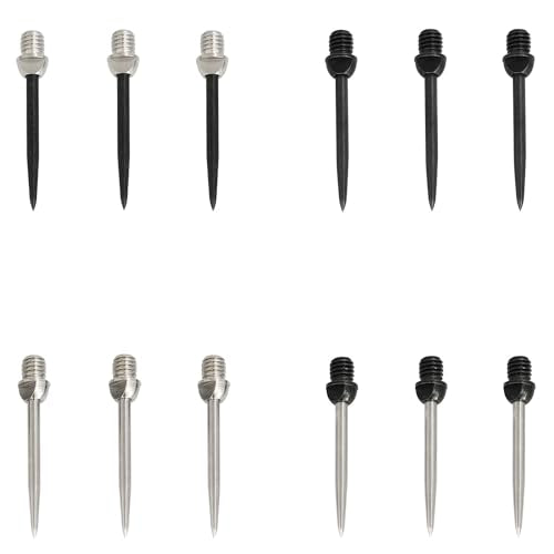 12PCS Steel Dart Tips LAT Head Replaceable Dart Steel Tip 2BA Thread Darts Needle Accessories for Soft Tip Become Metal Needle Tips Darts