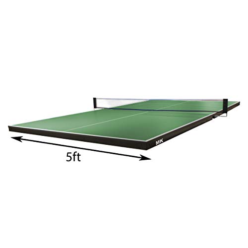 Pool Table Conversion Top - Go from Pool to Ping Pong in Seconds - Regulation Size - 9' x 5' - 19mm Thick Top - Regulation Net Set Included - Warranty: 3-Year - color: Green