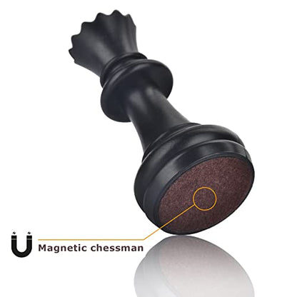 Chess Pieces Only, Magnetic Plastic Chessman Set for Replacement of Missing Pieces, Include Storage Bag (1.96” King - Small)