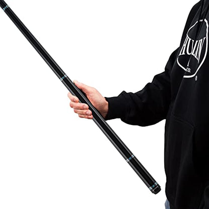 Action VAL26 Value Series Pool Cue - 58" Cue - Hard Maple Shaft with 13mm Boar Skin Tip - Black with Silver Rings - size: 18oz