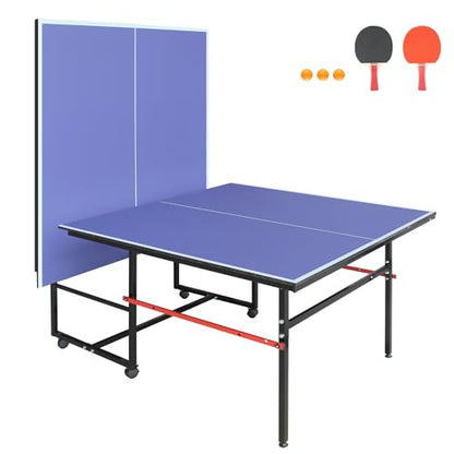 8ft Foldable & Portable Ping Pong Table Set - Mid-Size for Indoor/Outdoor Games