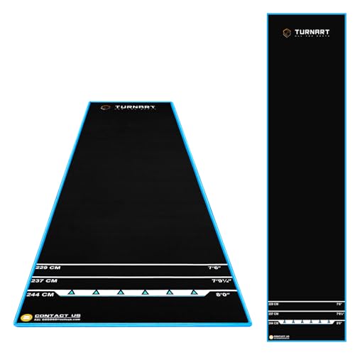 Turnart Darts Dart Mat,Darts Accessories Non Slip Carpet with Throw Line,Oche Mat with Soft Tip and Steel Tip Throw Line Distances,Dart Board Accessories - color: CLASSIC