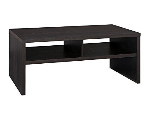 ClosetMaid 1664 Rectangular Coffee Table with Storage Shelves, Black Walnut - color: Black Walnut, style: Coffee Table