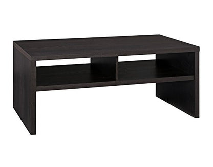 ClosetMaid 1664 Rectangular Coffee Table with Storage Shelves, Black Walnut - color: Black Walnut, style: Coffee Table