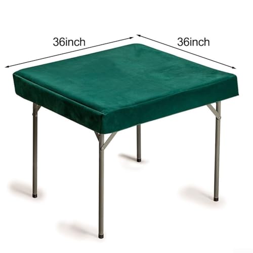 Game Table Cover For Square Tables, Felt Gaming Mat 34X34 In Or 36X36 In, For Card Games, Poker, Mahjong, Dark Green And Navy Blue(36 * 36inch Dark green)