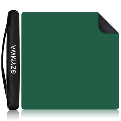 34.5"x34.5" Large Rubber Mahjong Mat Anti Slip and Noise Reduction Play Mat for Mahjong, Board Games, Dominoes, Tile Games Tabletop Cover Poker Mat with Carrying Bag(Green) - color: Green 2