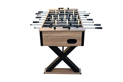 Hathaway Fullerton 48-in Foosball Table, Arcade Table Soccer for Game Rooms, Includes (2) 36-mm ABS Foosballs, Driftwood (BG50330)
