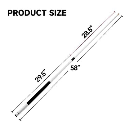GSE Games & Sports Expert 58" 2-Piece Fiberglass Graphite Composite Billiard Pool Cue Sticks (Several Colors Available, Weight from 18oz, 19oz, 20oz, 21oz) - color: Matte White, style: set of 4