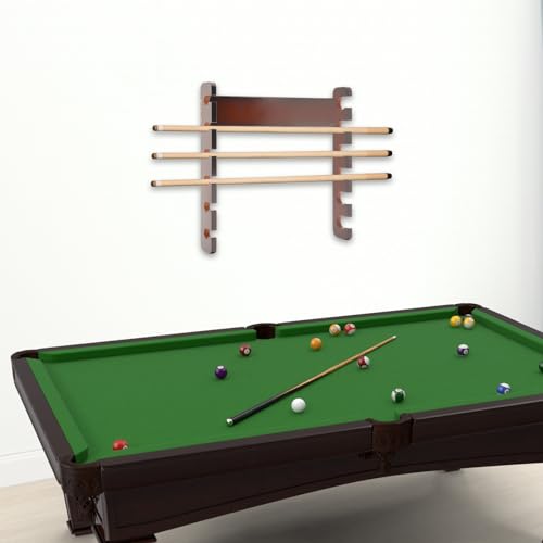YIYIBYUS Pool Stick Holder,Cue Stick Wood Rack Holder,6 Sticks Pool Cue Rack Wall Mounted