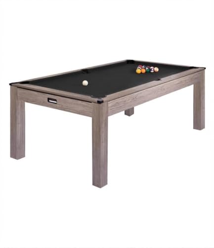 7 Foot Pool Table, Engineered Wood, 84" Billiard Tables with Black Felt for Game Room Home Office, - color: Black
