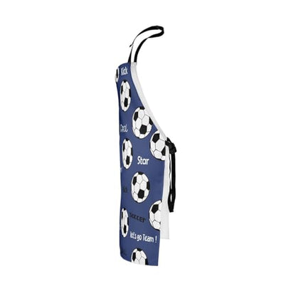 Castle Fairy Boy Soccer Kitchen Apron - color: Soccer Navy Blue