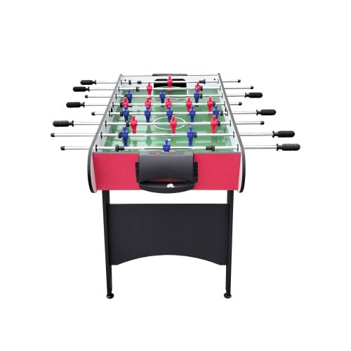 4ft Foosball Table Soccer Game Table Easy to Assemble with Wooden Steel Construction Indoor Sports Fun for Adults & Teens in Home&Apartments&Game Rooms - color: Red+wood