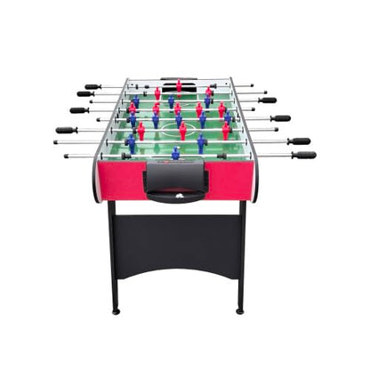 4ft Foosball Table Soccer Game Table Easy to Assemble with Wooden Steel Construction Indoor Sports Fun for Adults & Teens in Home&Apartments&Game Rooms - color: Red+wood