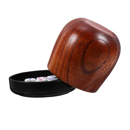 LIOOBO 1set Professional Dice Cup Set Cover and Dice Compact for Parties and Games Lightweight Wooden Design for Indoor and Outdoor Activities