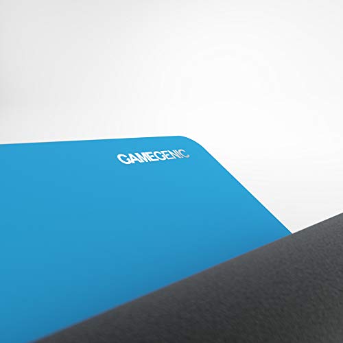 Gamegenic Prime Playmat – Blue Color, 61 x 35 cm Soft Cushioned Natural Rubber Playmat with Anti-Slip Back & Silver Foil Logo, Premium Surface for Card Games, Dice, and Desk Protection - color: Blue
