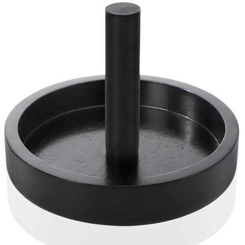 Pumtus Wood Cone Talc Bowl, Tabletop Cone Chalk Holder, Black Pool Hand Chalk Organizer, Portable Billiard Chalk Bowl, Pool Sports Accessories for Billiards Table,Game Room