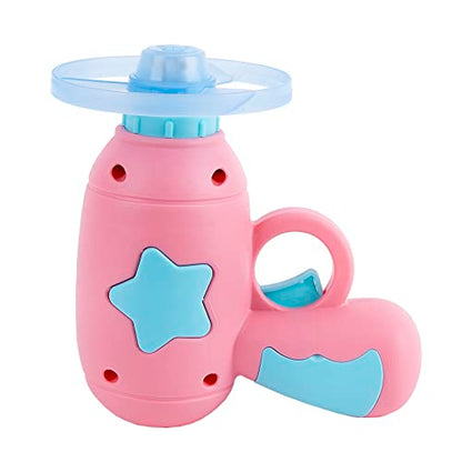 Berry President Flying Saucer Toy, Flying Disc Launch Playset with Rotating Flash Light, Indoor Outdoor Twist Shoot Toy for Kids Aged 3 Years Old & Up (Pink) - color: Pink