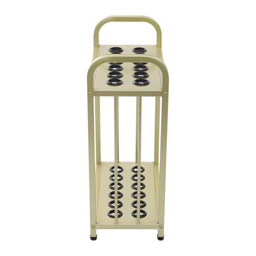 12-Hole Pool Cue Holder Floor Stand, Billiards Cue Rack with Rubber Protectors & Non-Slip Feet, Large Capacity Storage for Billiards Room, Game Room, Bar, Club