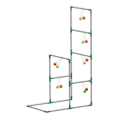 6 Pairs Toss Balls Ladder Toss Game Set Tossing Game Outdoor Indoor Game Portable Sturdy PP Material Suitable for Kids Adults Lawn Parties