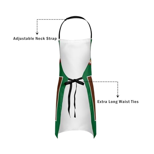 Manfei Baseball Kids Kitchen Apron - color: Fashion Green