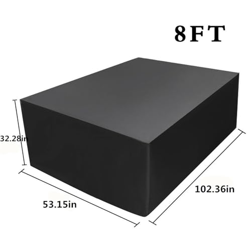 Waterproof Pool Table Cover Black Billiard Snooker Table Protector (102.4×53.1×32.3 in) - size: 102.4×53.1×32.3 in