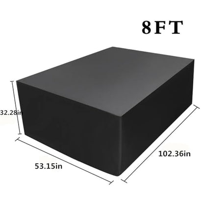 Waterproof Pool Table Cover Black Billiard Snooker Table Protector (102.4×53.1×32.3 in) - size: 102.4×53.1×32.3 in