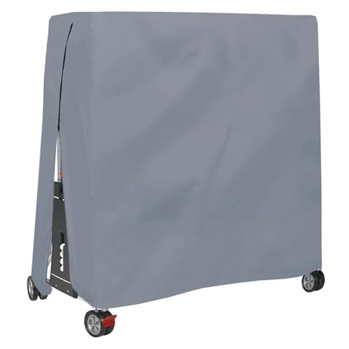 Sturdy Table Tennis Cover Waterproof Oxford Cloth Indoor Outdoor Ping Pong Table Protector with Zipper 165x70x185cm - color: Grey