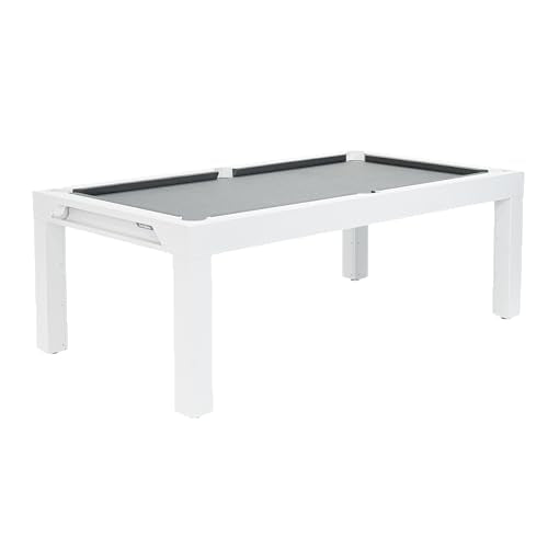CORNILLEAU Classic Outdoor Billiard Table (White) - 7ft Convertible Pool Table to Dining Table - Weatherproof & Durable - Includes Accessories - Made in France - style: No top