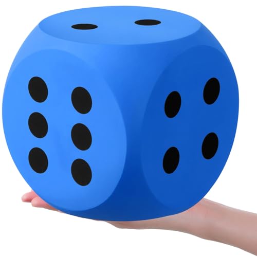 Shappy 7 Inches Foam Dice Fun Filled Large Educational Toy Kawaii Giant Dice Decorative EVA Foam Jumbo Cube Big Square Building Blocks for Game Nights Learning Sessions(Blue) - color: Blue