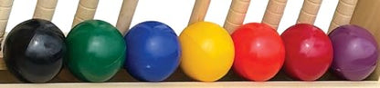 8 Player Croquet Set Amish-Made in Wood Rack with 28"" Handles - size: 28" Handles