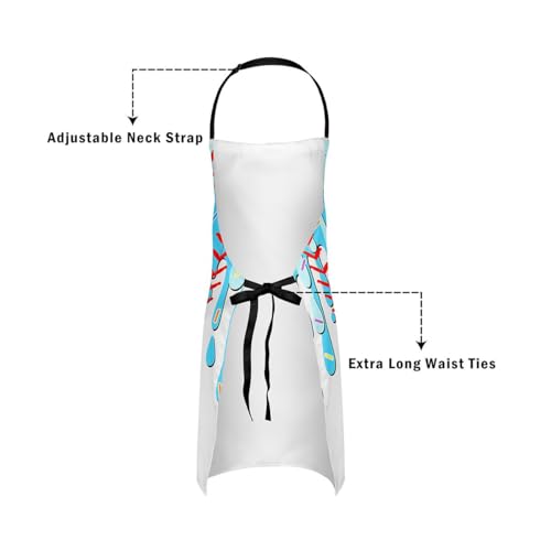 Castle Fairy Ice Cream Drip Baseball Kids Kitchen Apron - color: Blue White