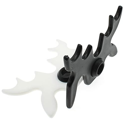 2 Pcs Slip-On Moosehead Bridge Head Antlers Pool Cue Accessory(Black+White)