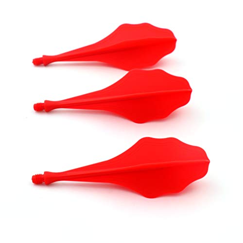 CUESOUL TRAJ AK8 New Integrated Dart Flights and Shafts Wave Shape,Very Slim Dart Flight 3 Sets - color: Wave Shape-Red