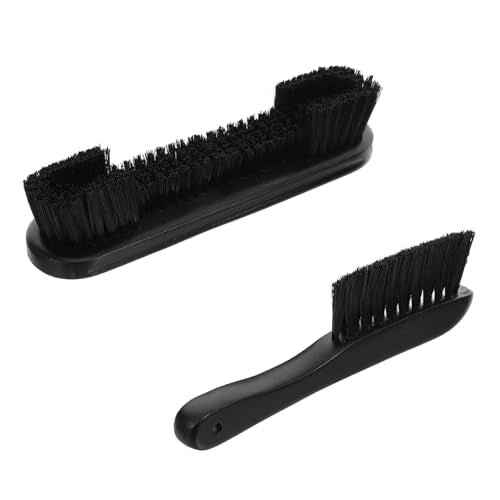 Pool Table Brush and Billiard Cleaning Brush Set 2pcs with Wooden Handle for Snooker and Pool Table Maintenance and Felt Cleaning Black