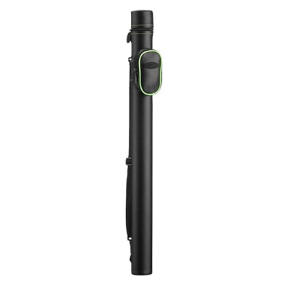 Casemaster Q-Vault Supreme Billiard/Pool Cue Hard Case, Holds 1 Complete 2-Piece Cue (1 Butt/1 Shaft) - color: Black with Green Trim