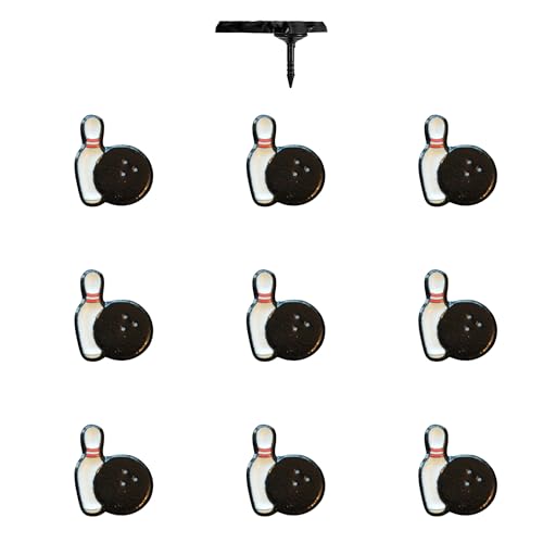 Bowling Ball Push Pins - Bowling Map Pins for Cork Boards, Maps, or Lapel Use - Designed in USA - Set of 10 - color: Bowling Ball, size: Set of 10