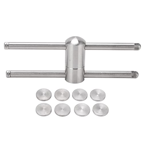 Billiard Cue Tip Presser, Stainless Steel Billiard Cue Tip Shaper Snooker Stick Tip Compressor Press Tool for Tips from 9mm to 14mm